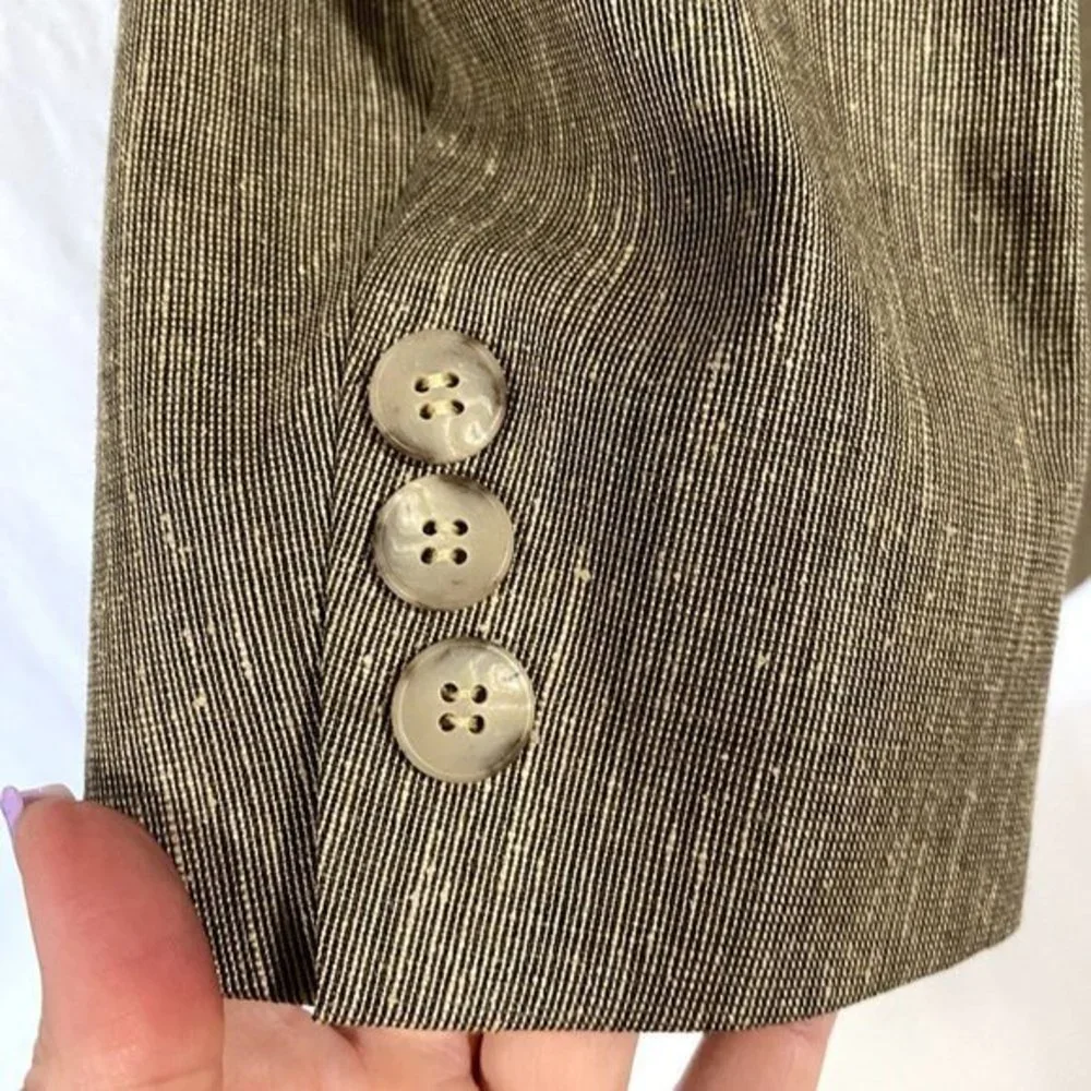 Lanvin‎ Vintage Tan Microstripe Blazer 46L